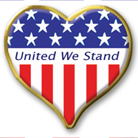 In Stock Patriotic Heart / “United We Stand” theme